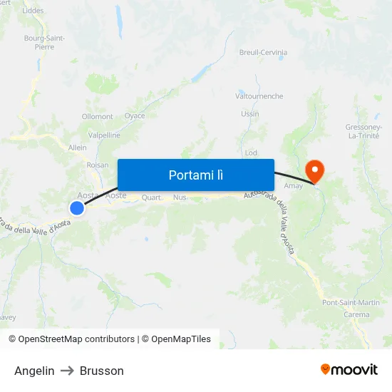 Angelin to Brusson map