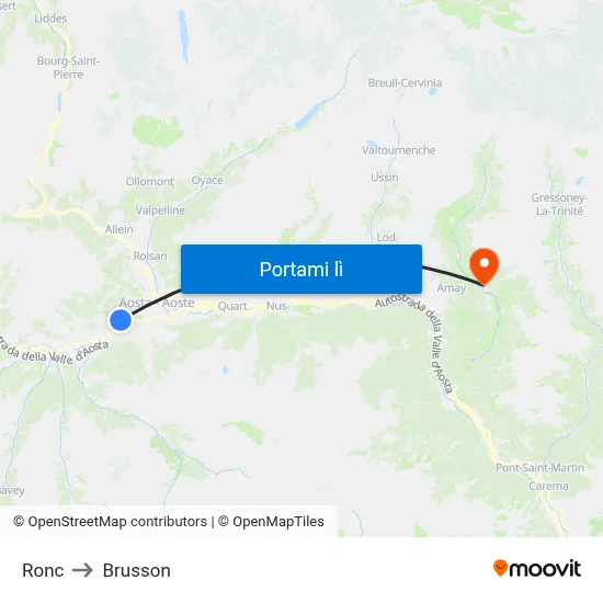 Ronc to Brusson map