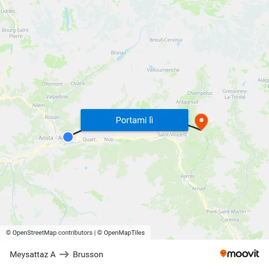 Meysattaz A to Brusson map