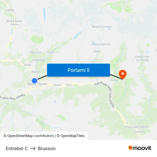 Entrebin C to Brusson map