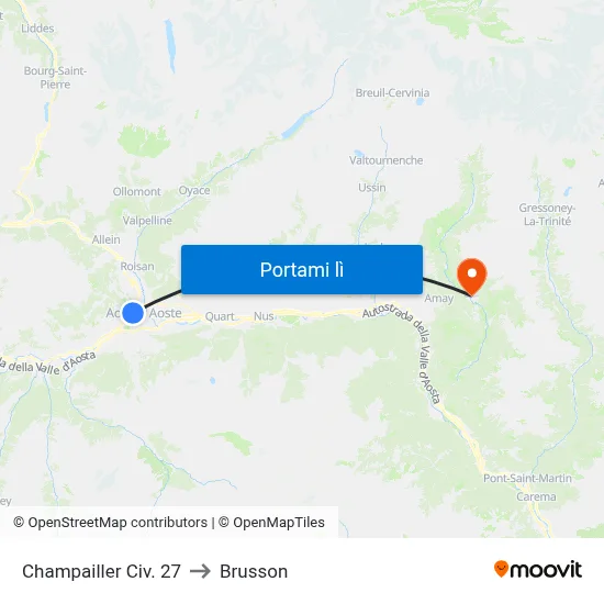 Champailler Civ. 27 to Brusson map