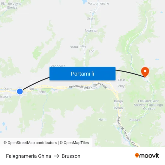 Falegnameria Ghina to Brusson map