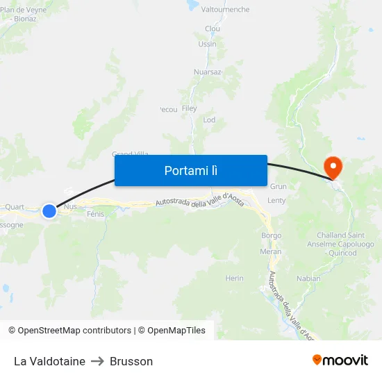 La Valdotaine to Brusson map