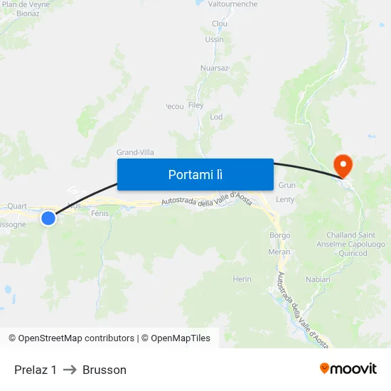 Prelaz 1 to Brusson map