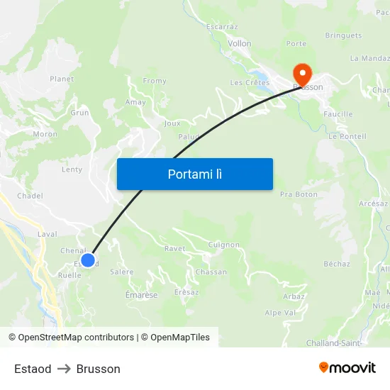 Estaod to Brusson map