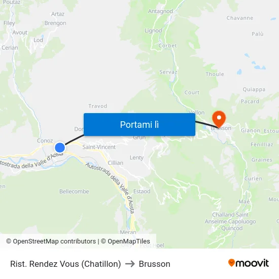 Rist. Rendez Vous (Chatillon) to Brusson map