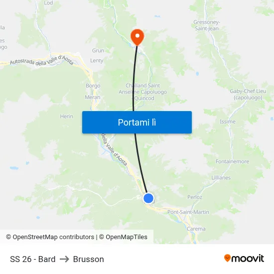SS 26 - Bard to Brusson map