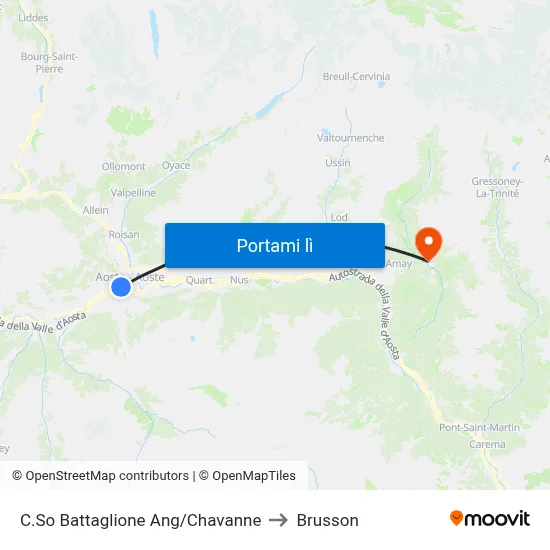 C.So Battaglione Ang/Chavanne to Brusson map