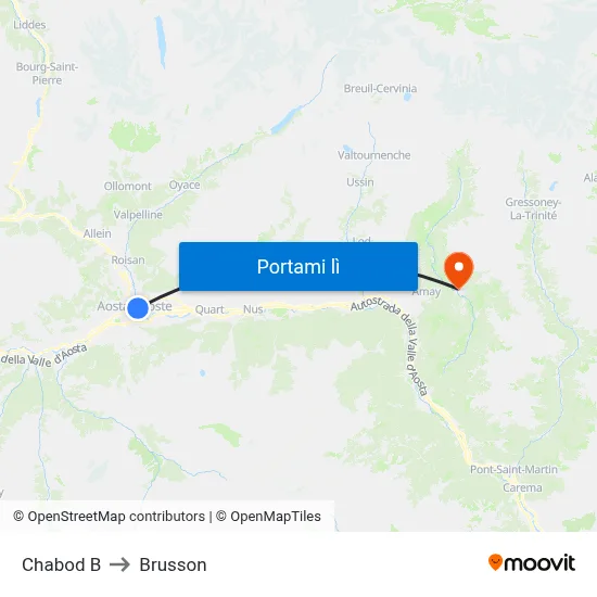 Chabod B to Brusson map