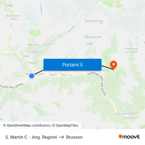 S. Martin C. - Ang. Regioni to Brusson map
