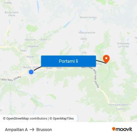 Ampaillan A to Brusson map