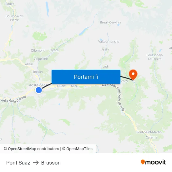 Pont Suaz to Brusson map