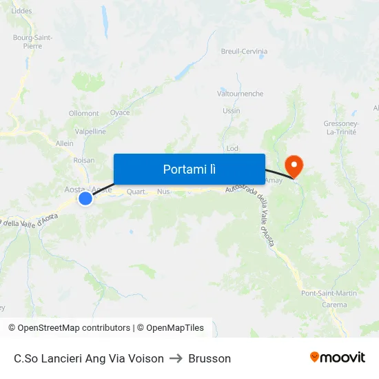 C.So Lancieri Ang Via Voison to Brusson map