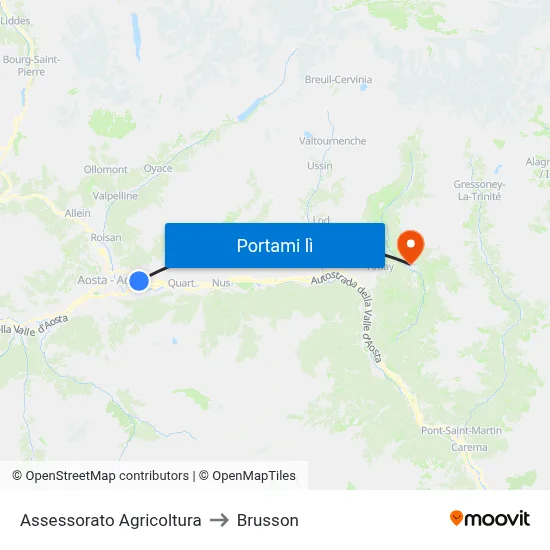 Assessorato Agricoltura to Brusson map