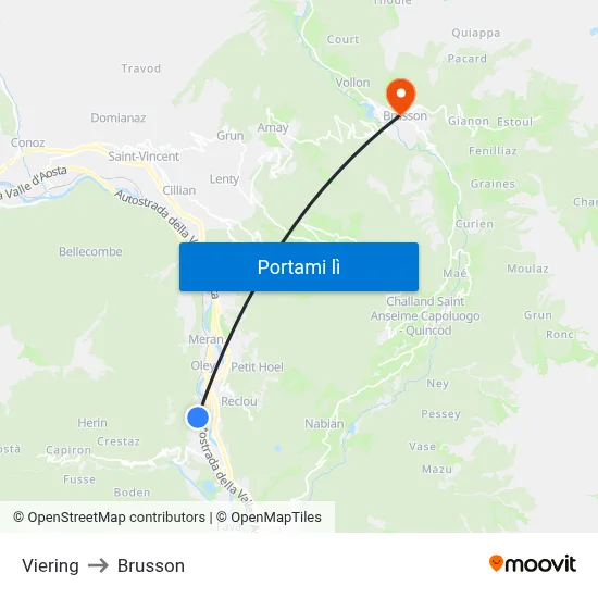 Viering to Brusson map
