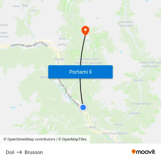 Doil to Brusson map