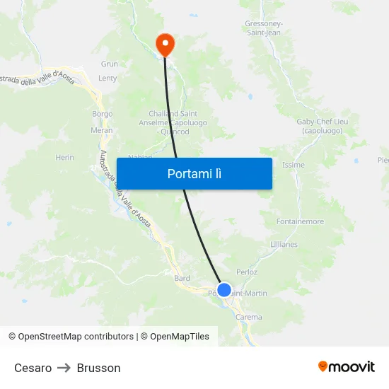 Cesaro to Brusson map