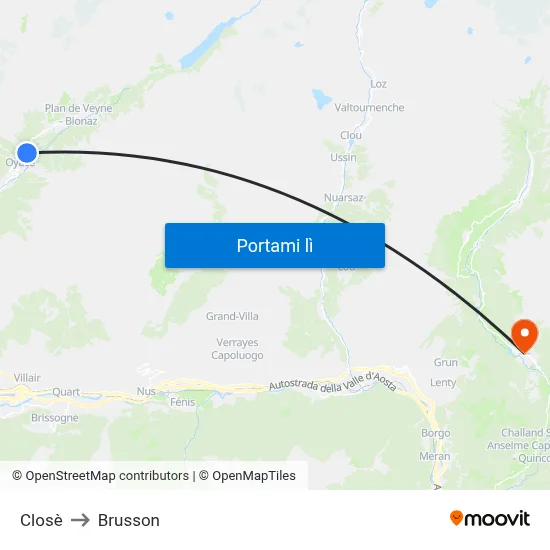 Closè to Brusson map