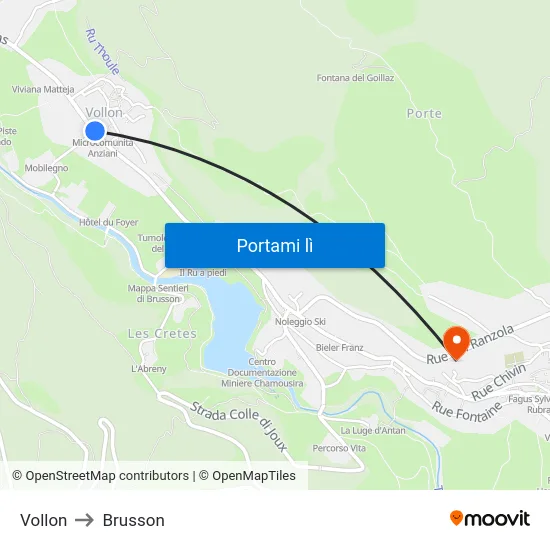 Vollon to Brusson map
