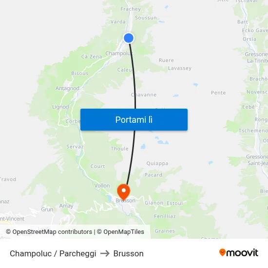Champoluc / Parcheggi to Brusson map