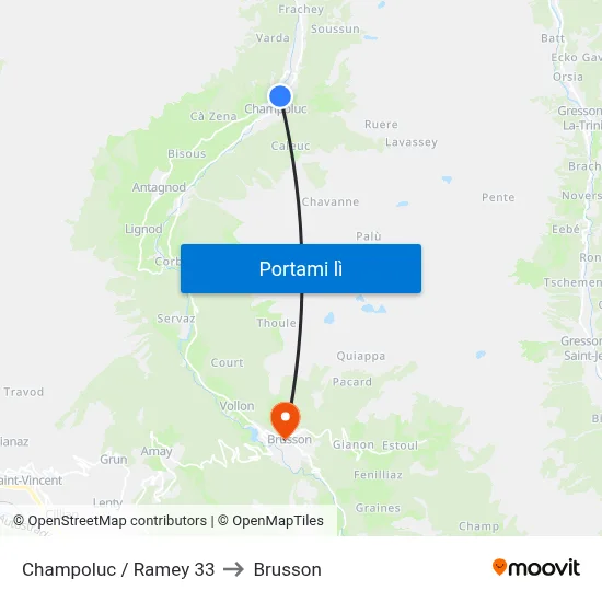 Champoluc / Ramey 33 to Brusson map