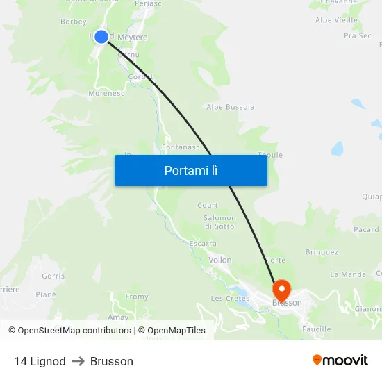 14 Lignod to Brusson map