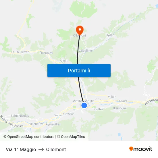 Via 1° Maggio to Ollomont map