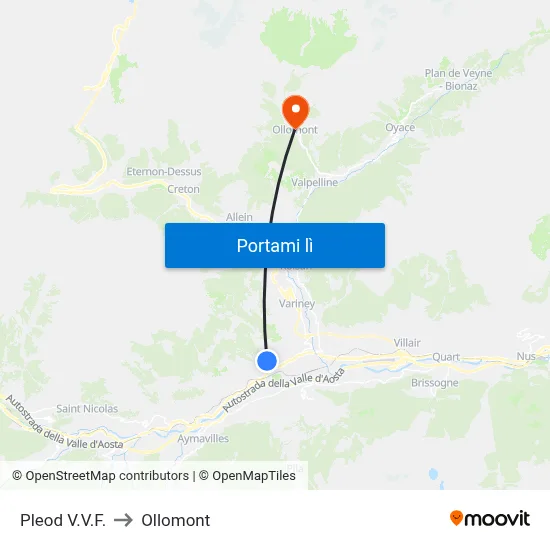Pleod V.V.F. to Ollomont map