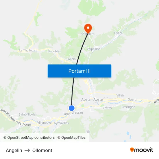 Angelin to Ollomont map
