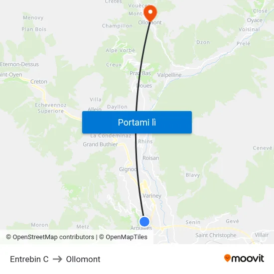 Entrebin C to Ollomont map