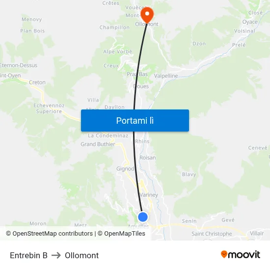 Entrebin B to Ollomont map