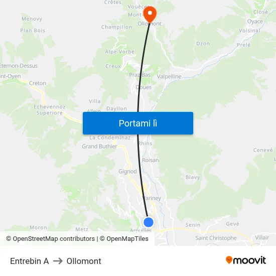 Entrebin A to Ollomont map