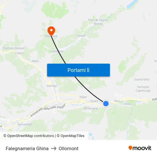 Falegnameria Ghina to Ollomont map