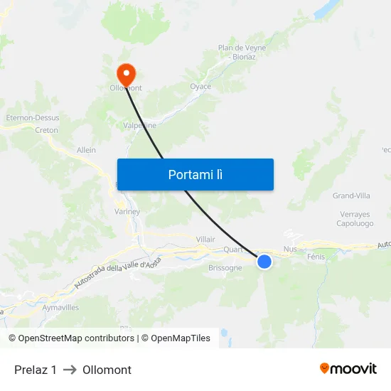 Prelaz 1 to Ollomont map