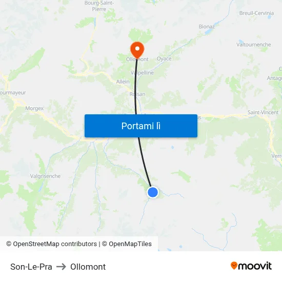 Son-Le-Pra to Ollomont map