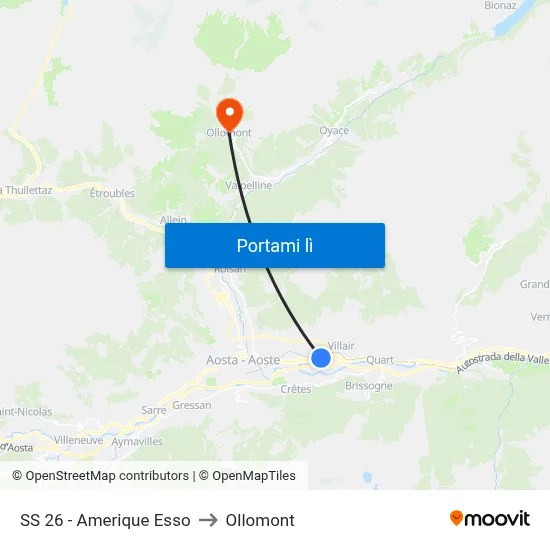 SS 26 - Amerique Esso to Ollomont map