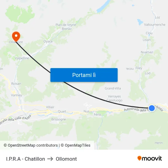 I.P.R.A - Chatillon to Ollomont map