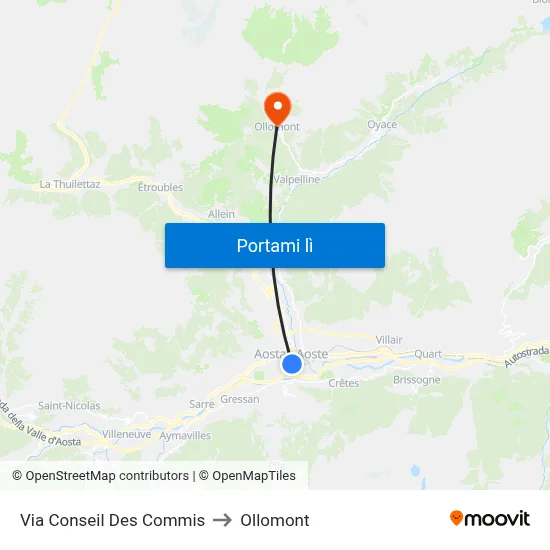 Via Conseil Des Commis to Ollomont map