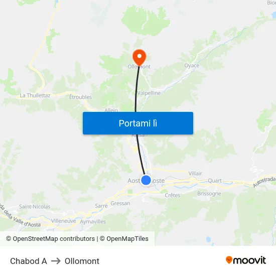 Chabod A to Ollomont map
