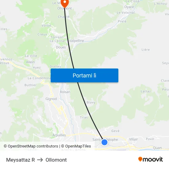 Meysattaz R to Ollomont map