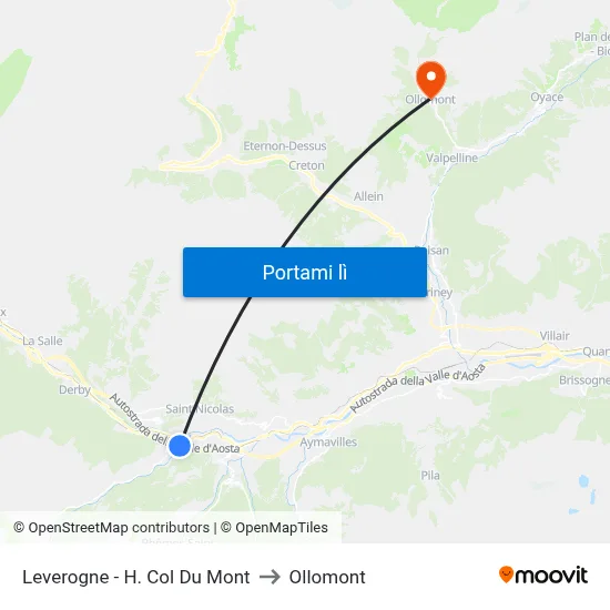 Leverogne - H. Col Du Mont to Ollomont map