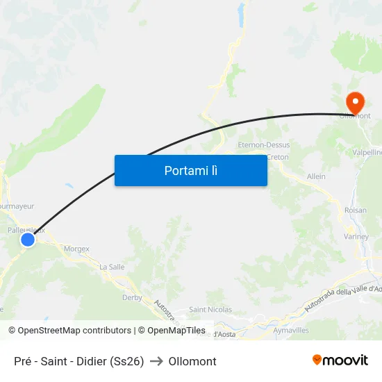 Pré - Saint - Didier (Ss26) to Ollomont map