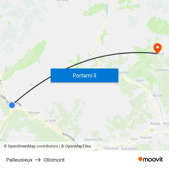 Palleusieux to Ollomont map