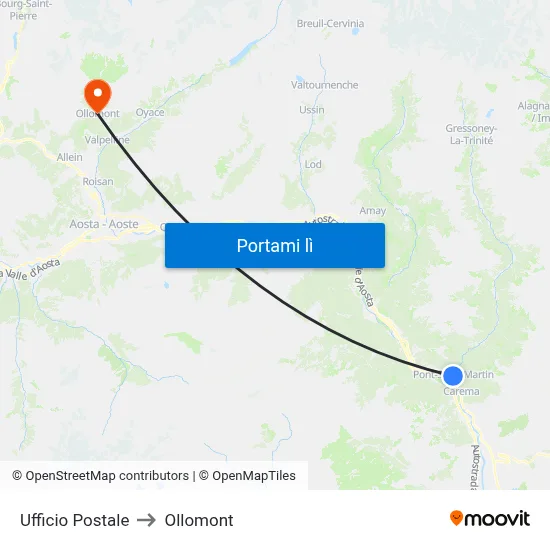 Ufficio Postale to Ollomont map