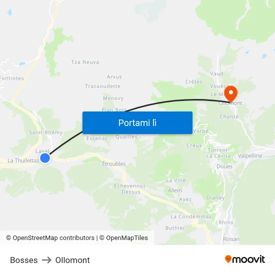 Bosses to Ollomont map