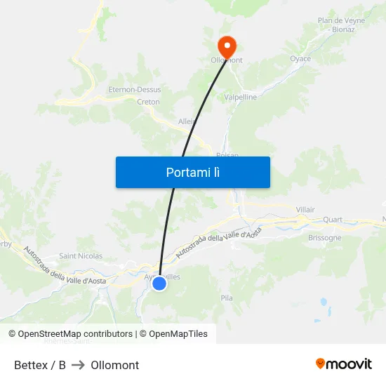 Bettex / B to Ollomont map