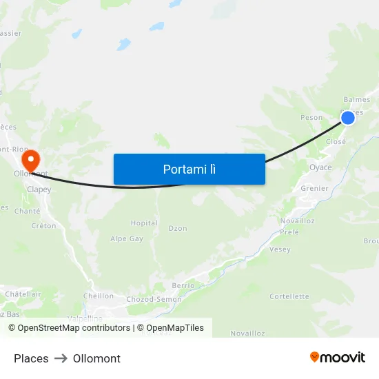 Places to Ollomont map