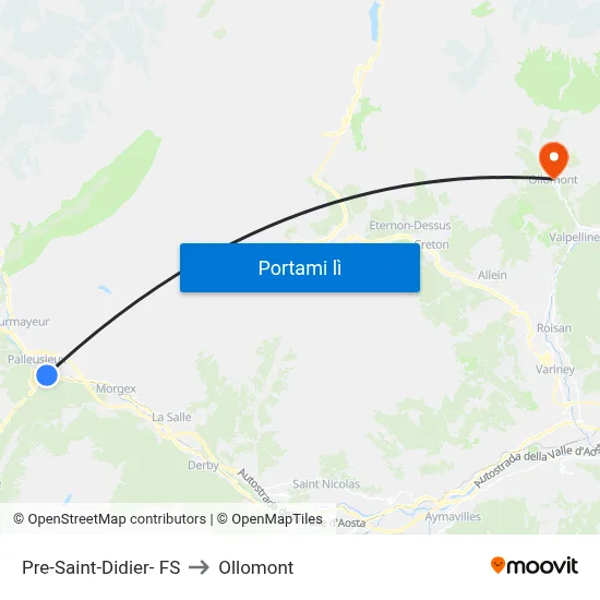Pre-Saint-Didier- FS to Ollomont map