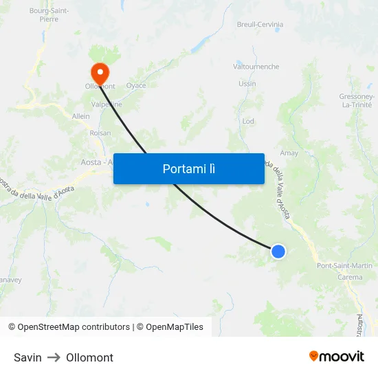 Savin to Ollomont map