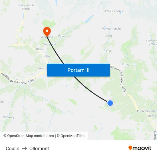 Coulin to Ollomont map
